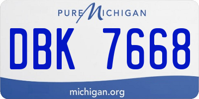 MI license plate DBK7668