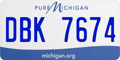 MI license plate DBK7674