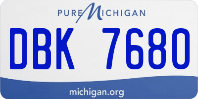 MI license plate DBK7680