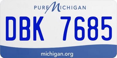MI license plate DBK7685