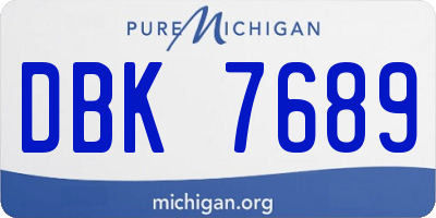 MI license plate DBK7689