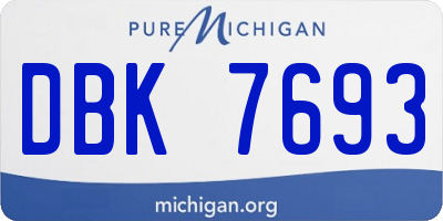 MI license plate DBK7693