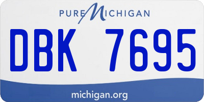 MI license plate DBK7695