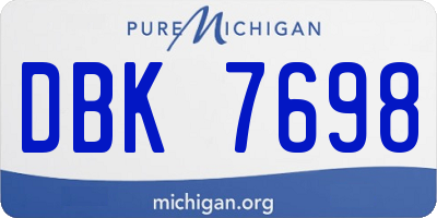 MI license plate DBK7698