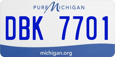 MI license plate DBK7701
