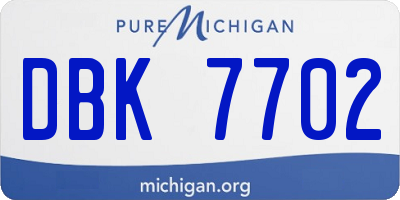 MI license plate DBK7702