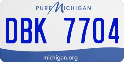 MI license plate DBK7704