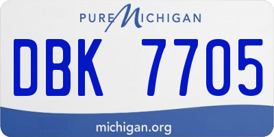 MI license plate DBK7705