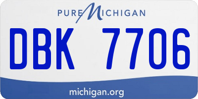 MI license plate DBK7706