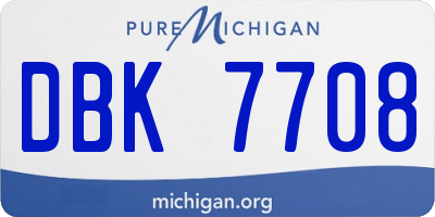 MI license plate DBK7708