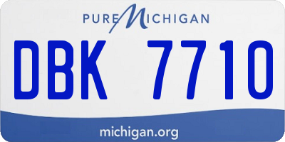MI license plate DBK7710