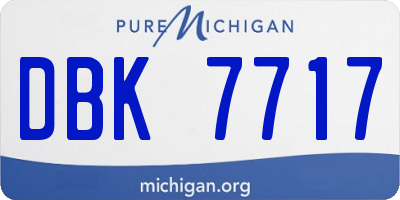 MI license plate DBK7717