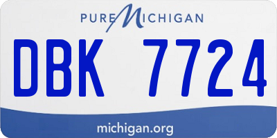 MI license plate DBK7724
