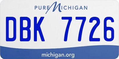 MI license plate DBK7726