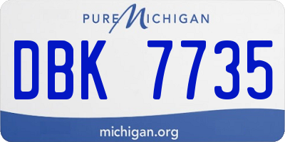 MI license plate DBK7735