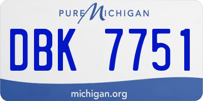 MI license plate DBK7751