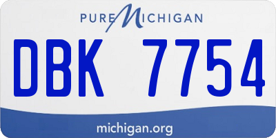 MI license plate DBK7754