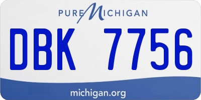 MI license plate DBK7756