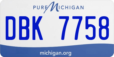 MI license plate DBK7758
