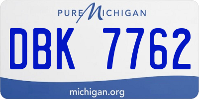 MI license plate DBK7762