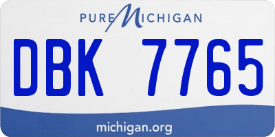 MI license plate DBK7765