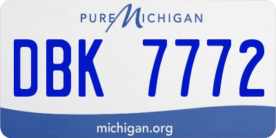 MI license plate DBK7772