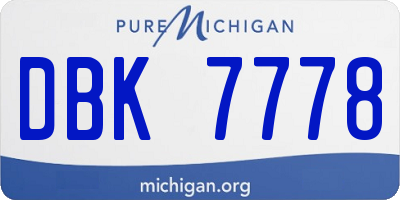MI license plate DBK7778