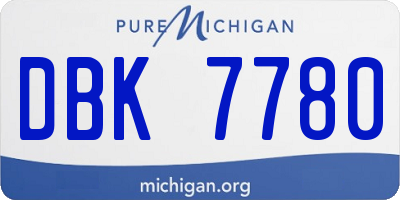 MI license plate DBK7780