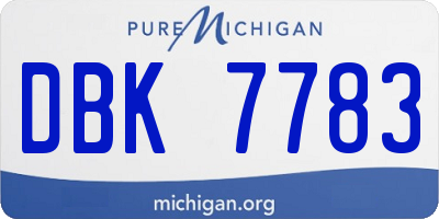 MI license plate DBK7783