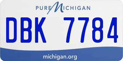 MI license plate DBK7784