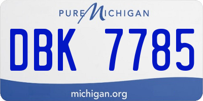 MI license plate DBK7785