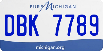 MI license plate DBK7789