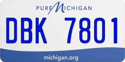 MI license plate DBK7801