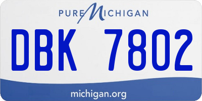 MI license plate DBK7802