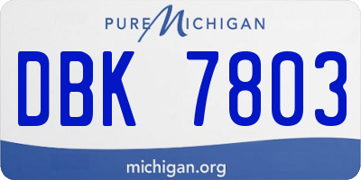 MI license plate DBK7803