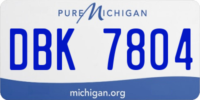 MI license plate DBK7804