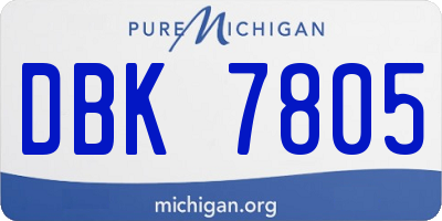 MI license plate DBK7805