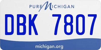 MI license plate DBK7807