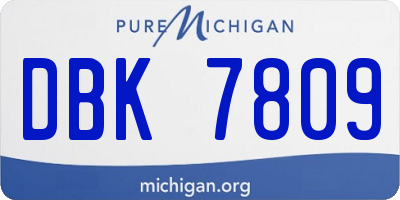 MI license plate DBK7809