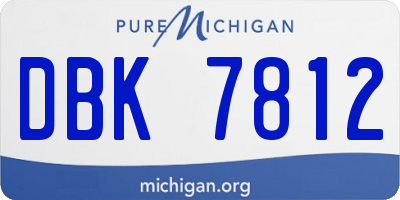 MI license plate DBK7812