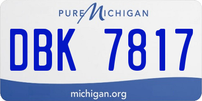 MI license plate DBK7817