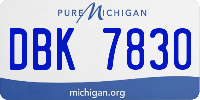 MI license plate DBK7830