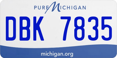 MI license plate DBK7835