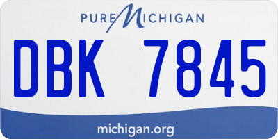 MI license plate DBK7845