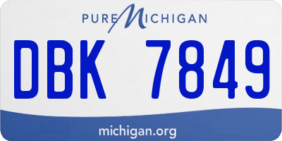 MI license plate DBK7849