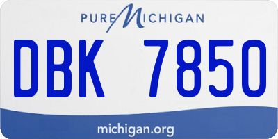 MI license plate DBK7850