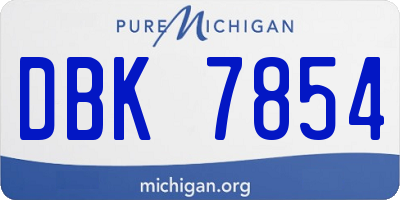 MI license plate DBK7854