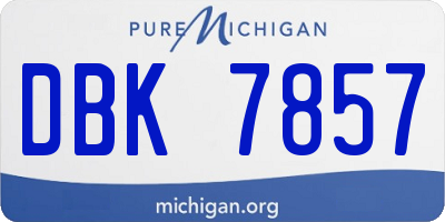 MI license plate DBK7857