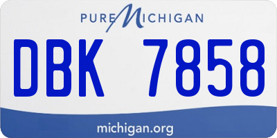 MI license plate DBK7858