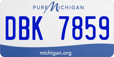 MI license plate DBK7859